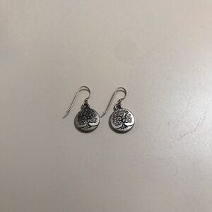 Sterling Silver 925 Hooks Bohemian Cute Tree of Life Dangling Earrings